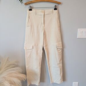 Aritzia Wilfred Free Cream Cargo Pants Sz 4.